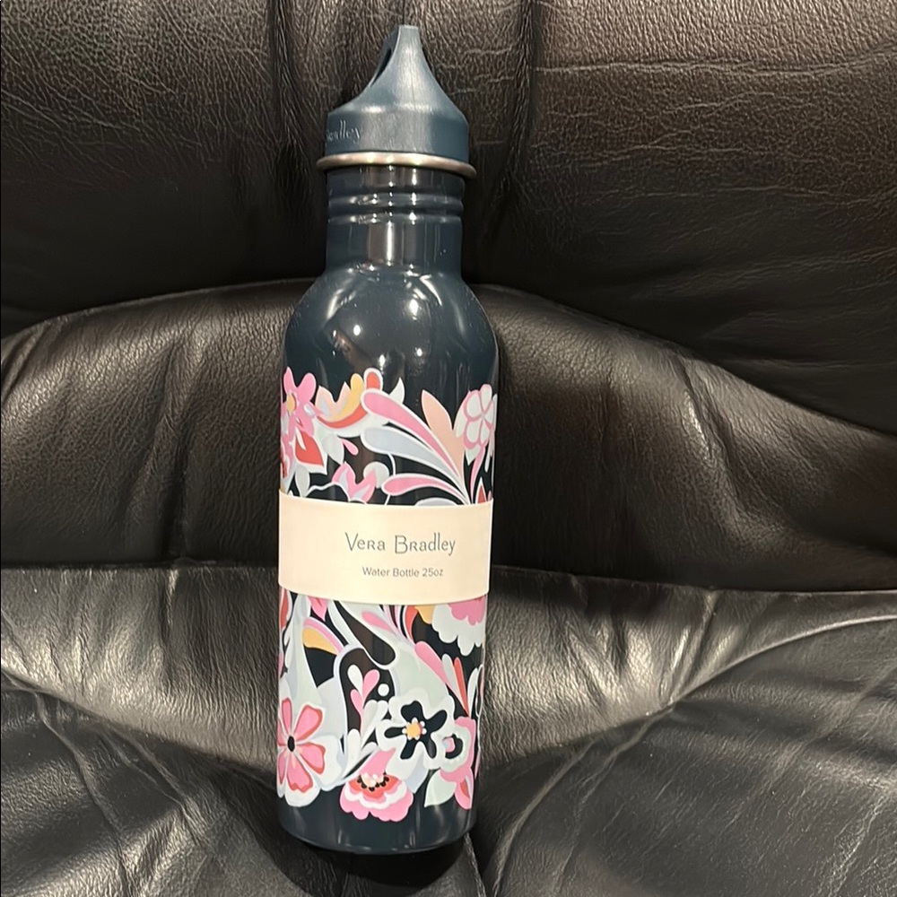 Vera Bradley Blue and Pink Water Bottle for Dining